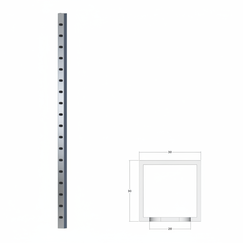 Κολώνα τοίχου ALTAIR 30x30 με οβάλ διάτρηση