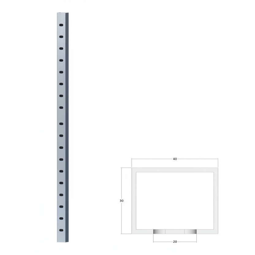 Κολώνα τοίχου ALTAIR 40x30 με διατρήσεις
