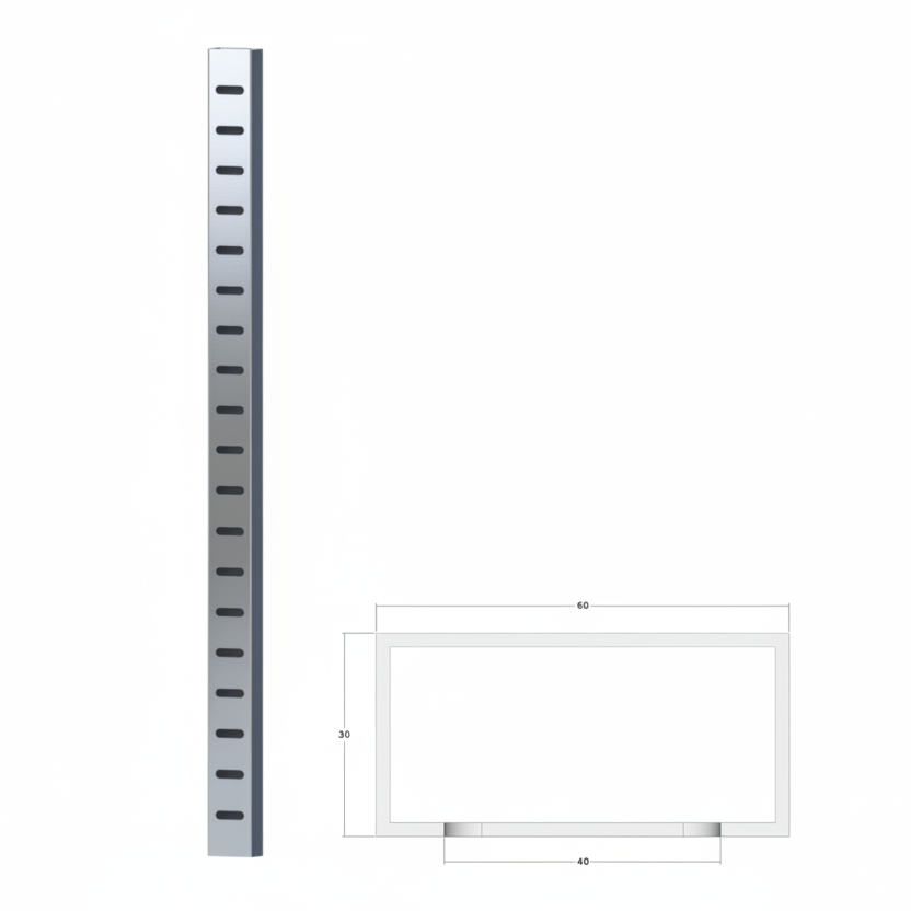 Διάτρητη κολώνα τοίχου ALTAIR 60x30 heavy