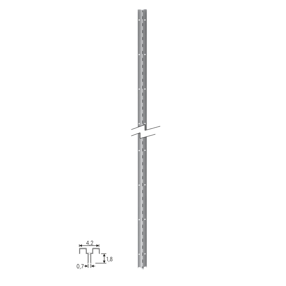 Ράγα τοίχου HIDE διάτρητη μονή μεσαία για πλάτες