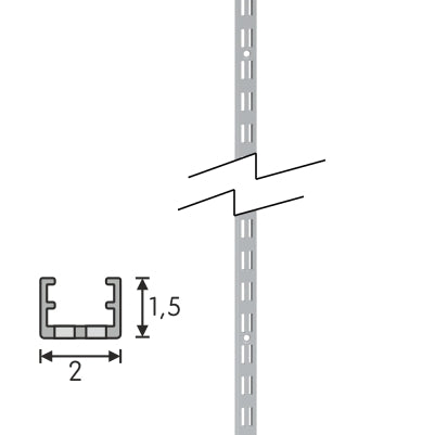 Κολόνα (ράγα) TINY 2x1,5cm διπλής διάτρησης