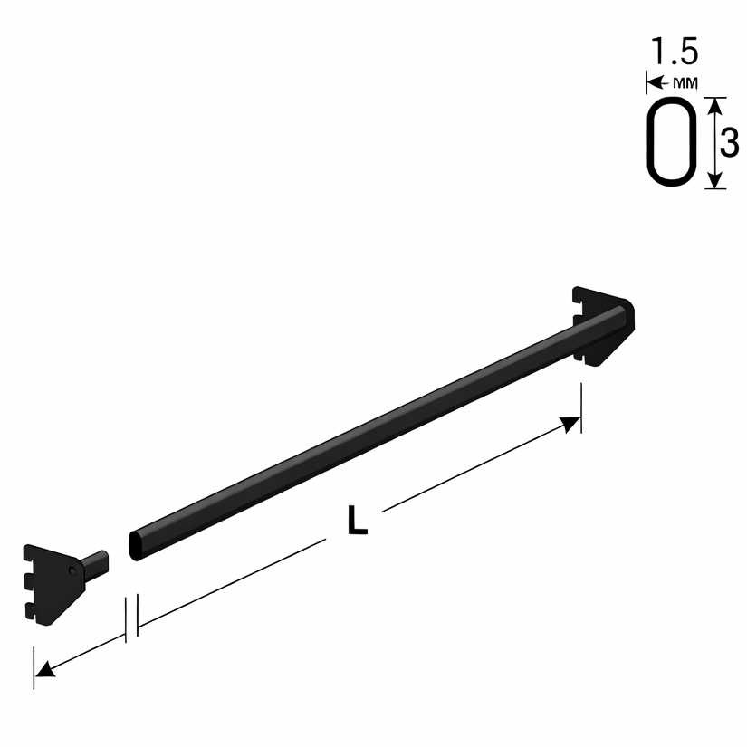 Μπάρα οβάλ στήριξης αξεσουάρ (ημίσπαστη)