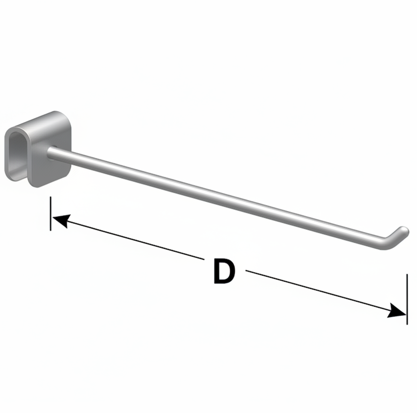 Άγκιστρο μονό από αξονάκι (για μπάρα οβάλ)