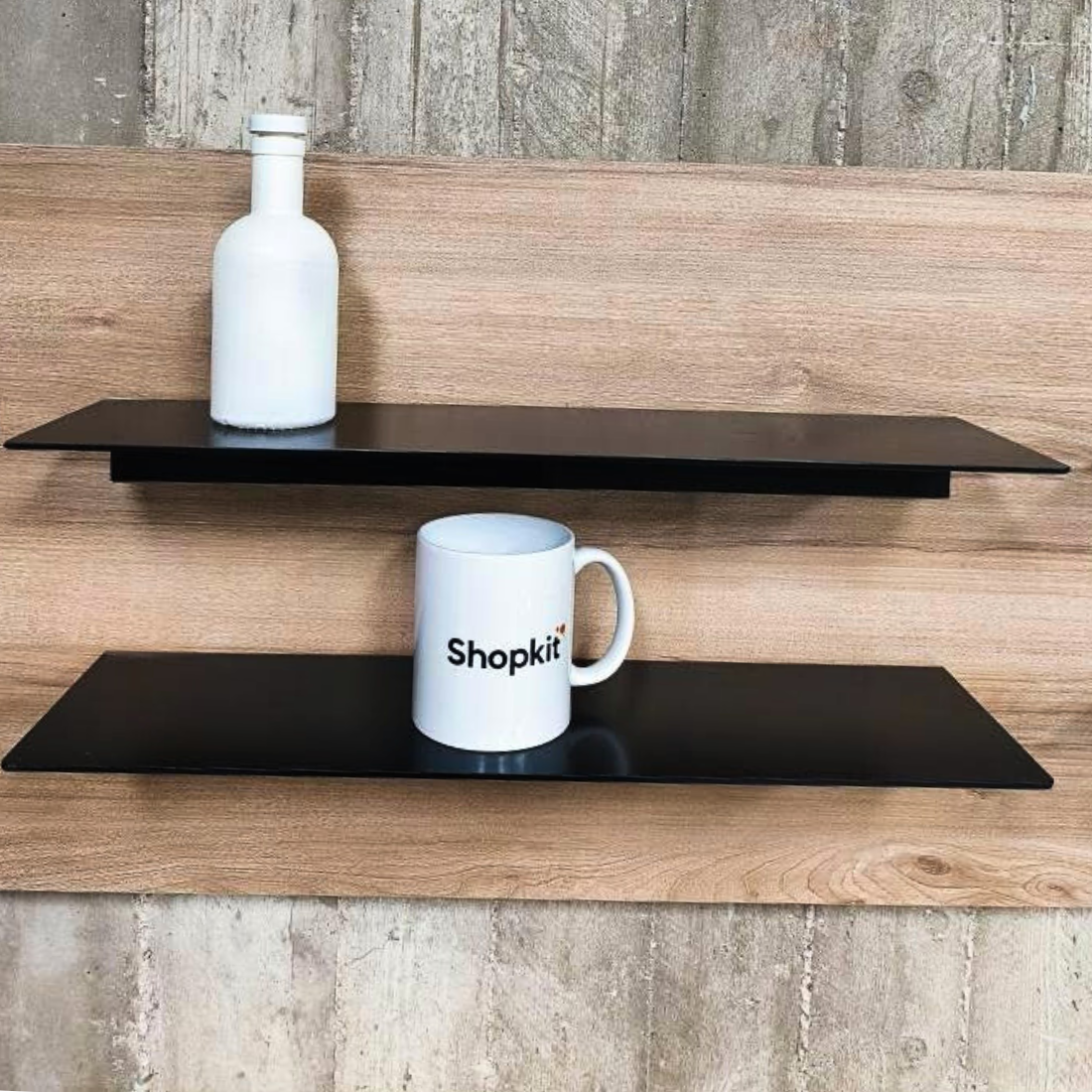 Μεταλλικό ράφι τοίχου, μαύρο